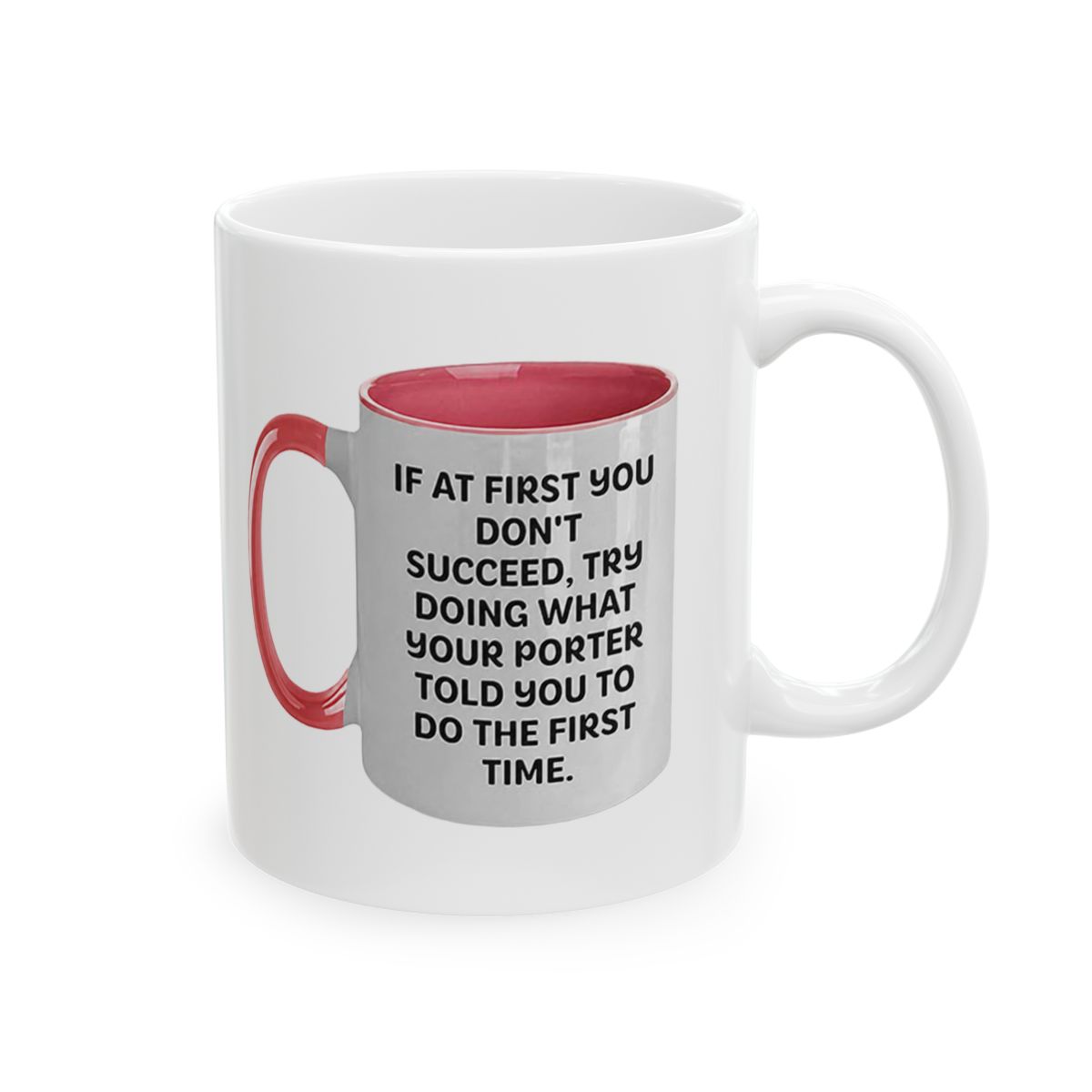 Porter Wisdom Two Tone Coffee Mug, Funny Quote Gift for Christmas, Black and White, 11oz, Ceramic, Microwave and Dishwasher Safe, from Friends, Coworkers or Family
